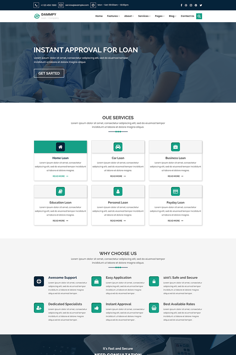 DAMMPY - Finance, Loan and Consulting PSD Template