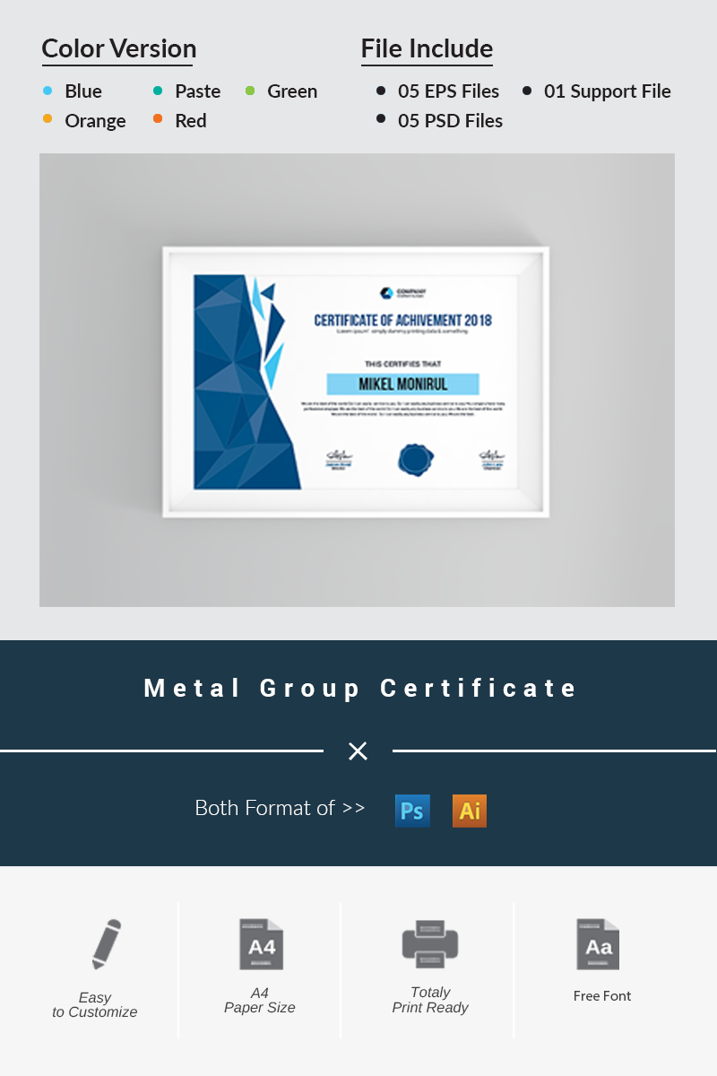 Metal Group - Certificate Template