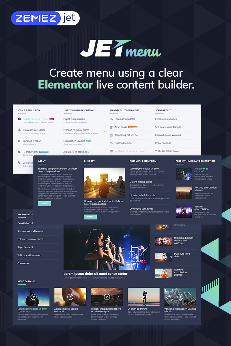 JetMenu - Elementor Sayfa Oluşturucu için Mega Menü Wordpress Eklentisi #69509 - Ekran resmi