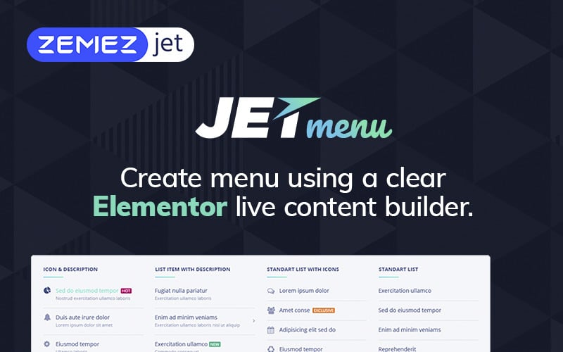 JetMenu - Mega Menu for Elementor Page Builder WordPress Plugin