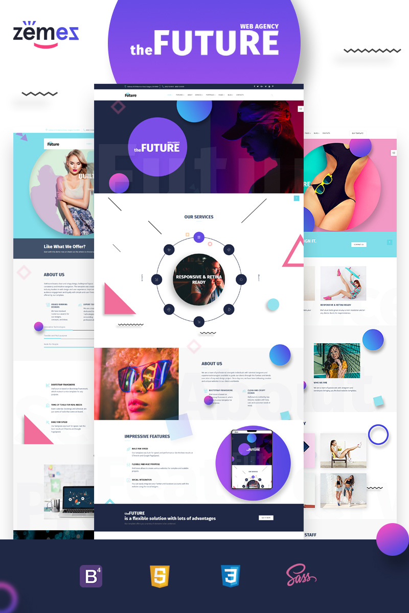 Modello Siti Web Responsive #69536 "The Future - Web Design Multipurpose HTML5" - screenshot