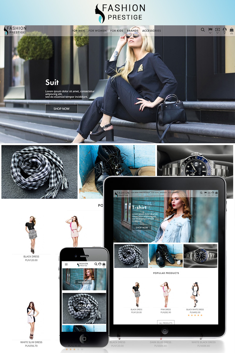 Responsywny szablon PrestaShop Prestige - Fashion 1.7 #69539 - zrzut ekranu