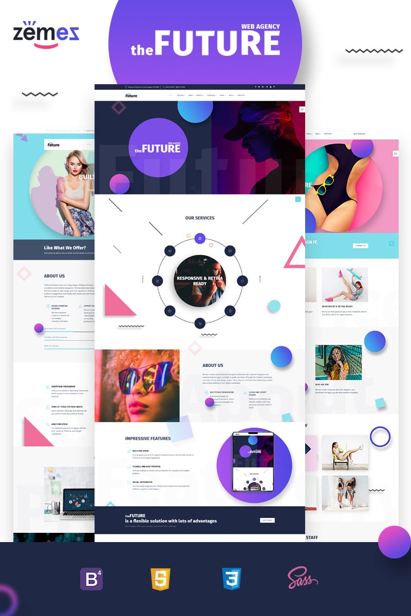 Responsywny szablon strony www The Future - Web Design Multipurpose HTML5 #69536 - zrzut ekranu