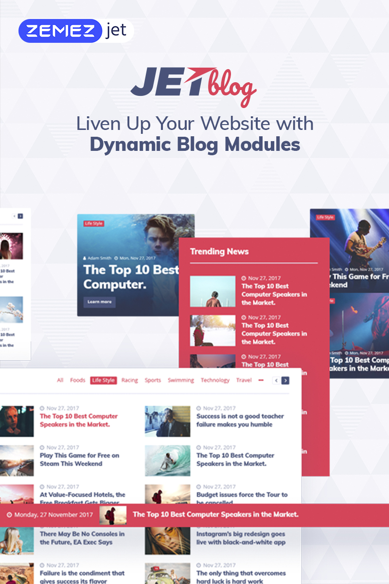 WordPress Plugin namens "JetBlog - Blogging-Paket für Elementor Page Builder" #69506 - Screenshot