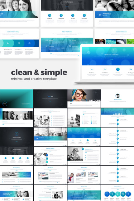 Template #69630 Simple Powerpoint Webdesign Template - Logo template Preview