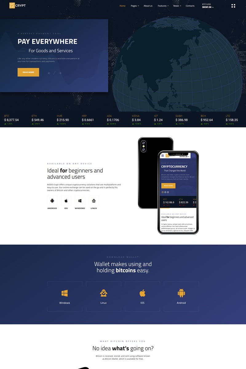 Crypt - Cryptocurrency Multipage HTML5 №69613 - скриншот