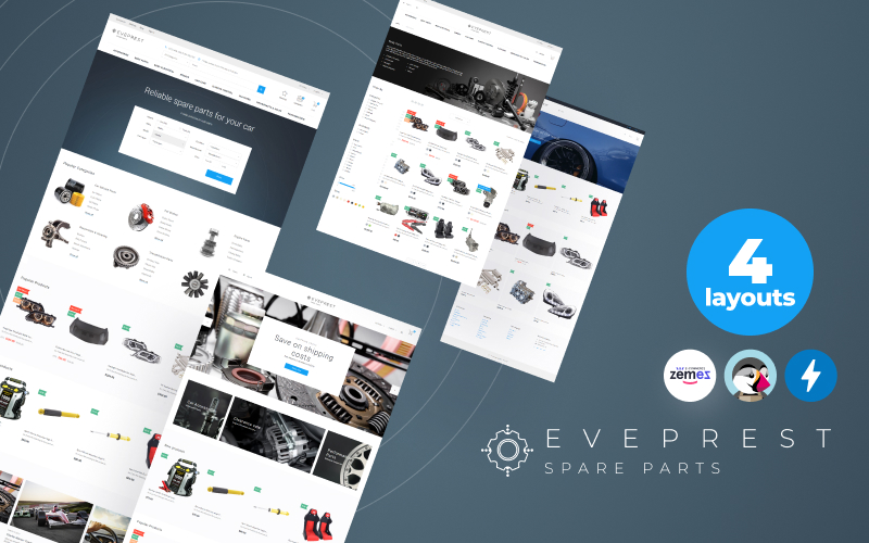 Modello PrestaShop Responsive #69692 "Eveprest Spare Parts 1.7 - A Better Way Forward"