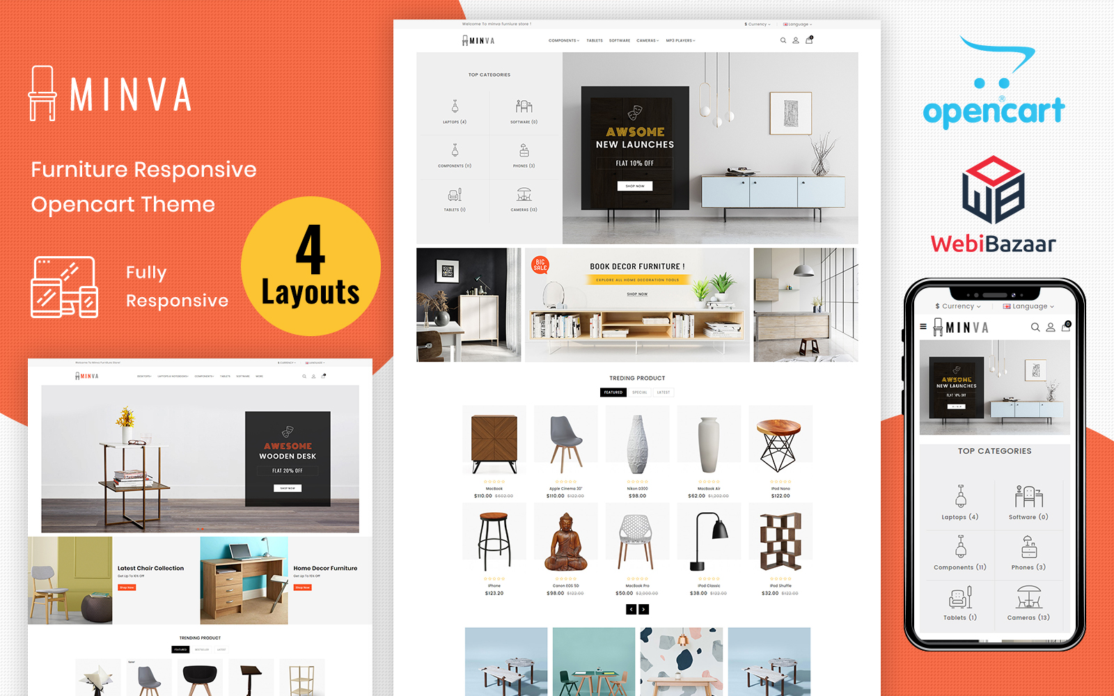 Reszponzív Minva - Multipurpose Furniture Store OpenCart sablon 69670