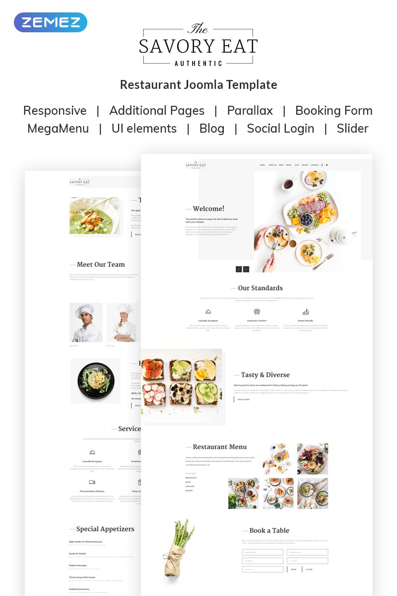 Savory Eat - Delicious Restaurant Joomla Template Savory Eat - Delicious Restaurant Joomla Template