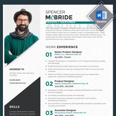 Spencer McBride - Product Designer Resume Template