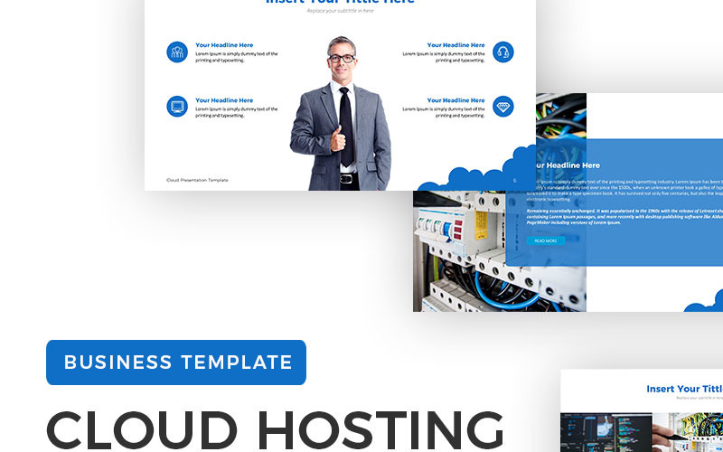 Cloud Hosting PowerPoint template PowerPoint Template