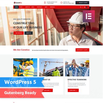 Constico - İnşaat Elementor WordPress Teması #69734