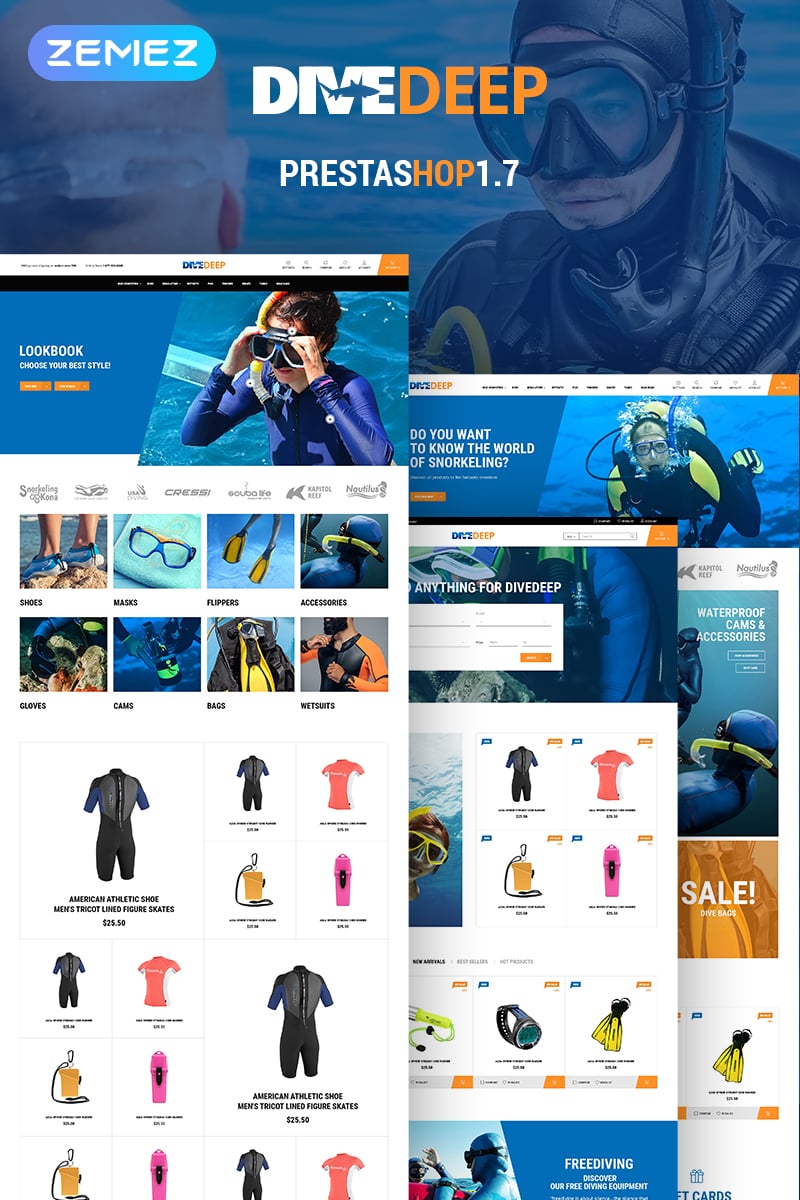 DiveDeep - Snorkeling Equipment PrestaShop Theme - screenshot