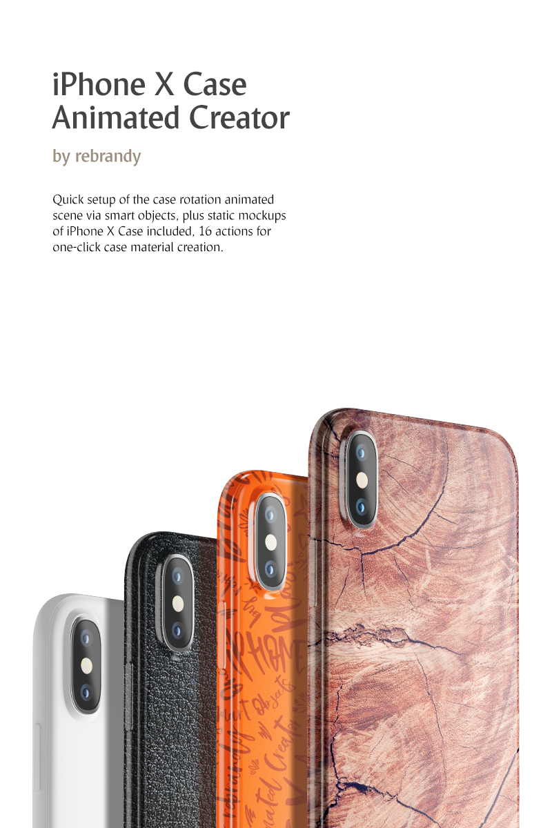 Download iPhone X Case Animated Creator product mockup - Мокап для продукта  на тему графика