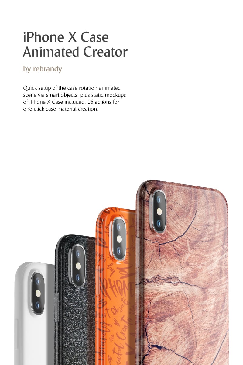 Download iPhone X Case Animated Creator Product Mockup #69720
