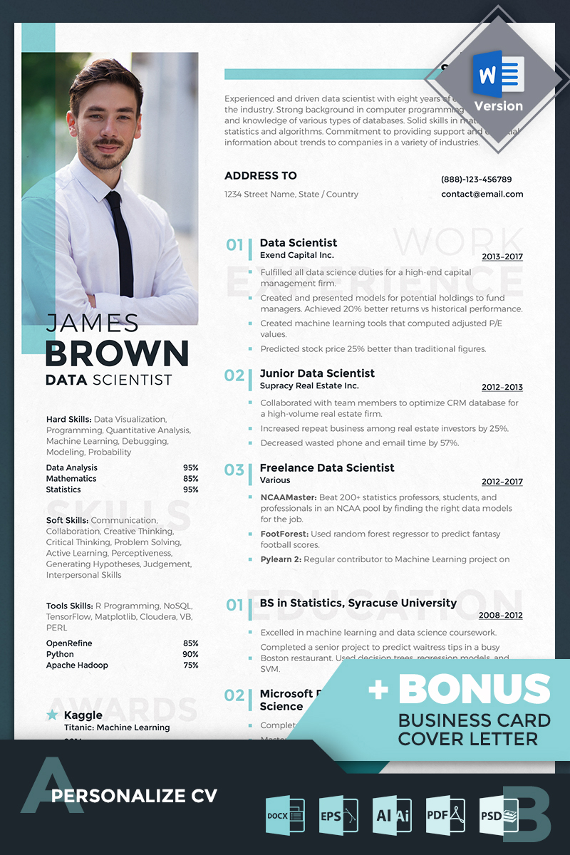 James Brown Data Scientist Resume Template