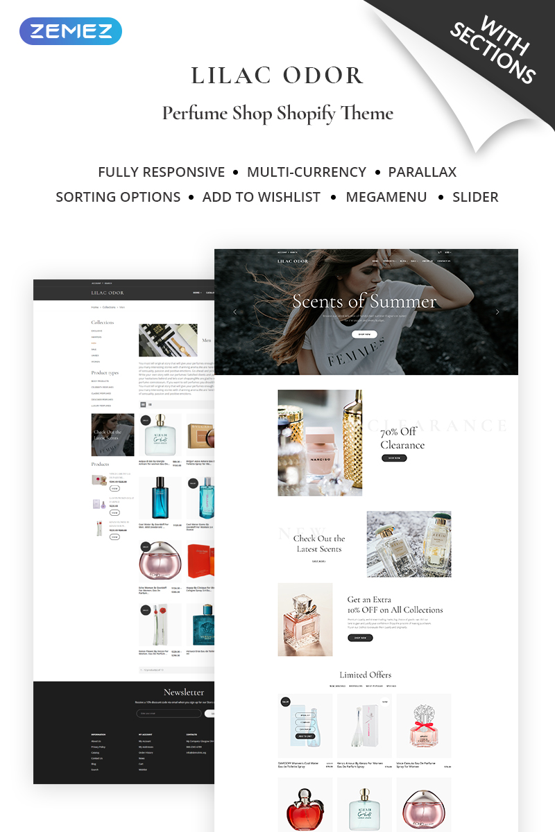 Lilac Odor - Perfume Shop Shopify Theme - screenshot