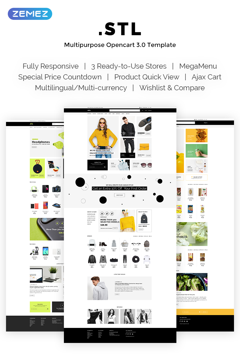 Responsive .STL - Women's Clothing Shop Responsive Opencart #69710 - Ekran resmi