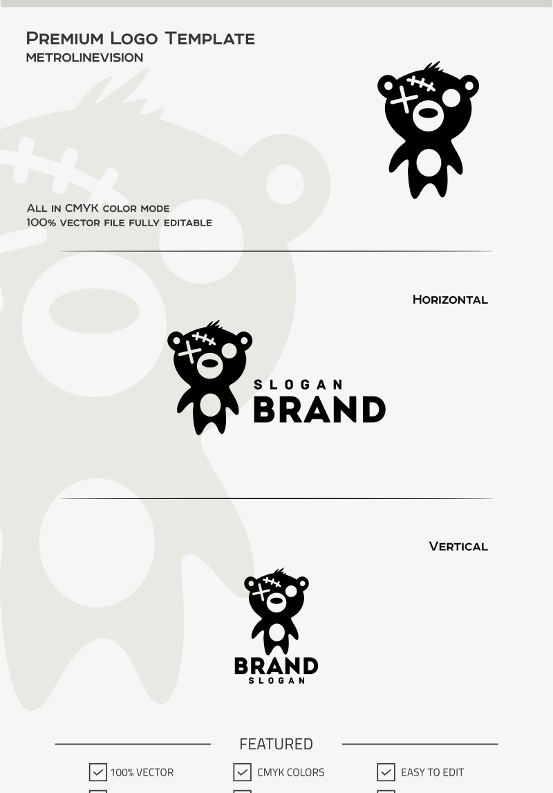 Teddy Bear Logo Template #69735