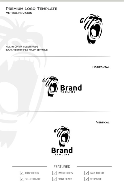 Template #69806 Animal Ape Webdesign Template - Logo template Preview