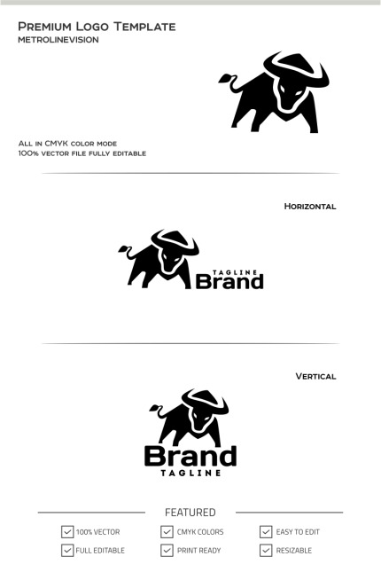 Template #69815 Brand Buffalo Webdesign Template - Logo template Preview