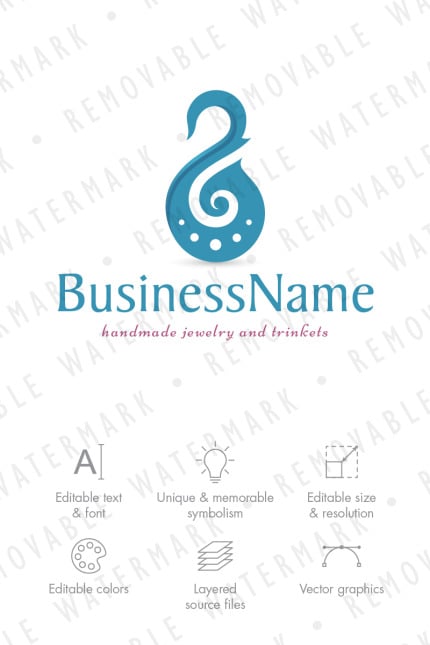 Template #69856 Swan Beauty Webdesign Template - Logo template Preview