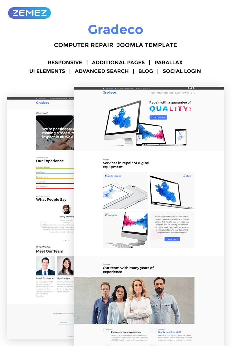 Reszponzív Gradeco - Computer Repair Joomla sablon 69812