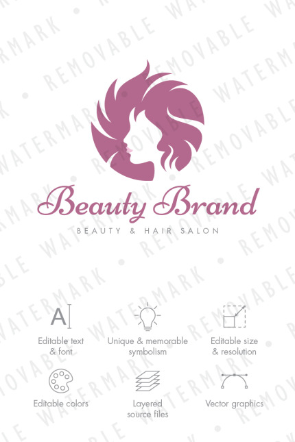 Template #69938 Woman Hairstyle Webdesign Template - Logo template Preview