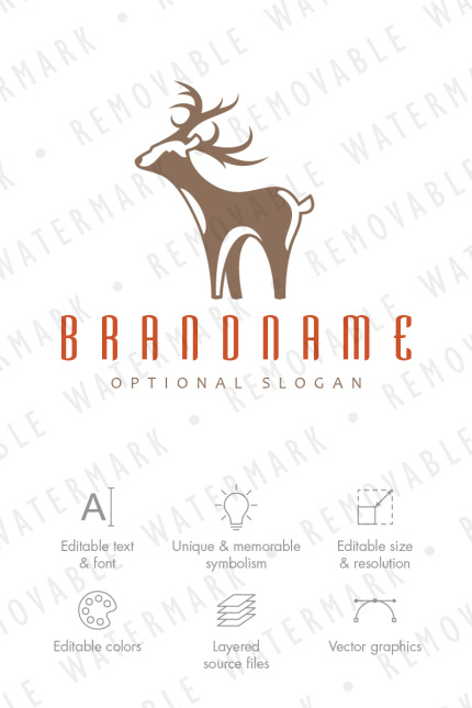 Template #69939 Stag Buck Webdesign Template - Logo template Preview