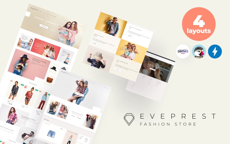 "Eveprest Fashion 1.7 - Fashion Store" - адаптивний PrestaShop шаблон №69941