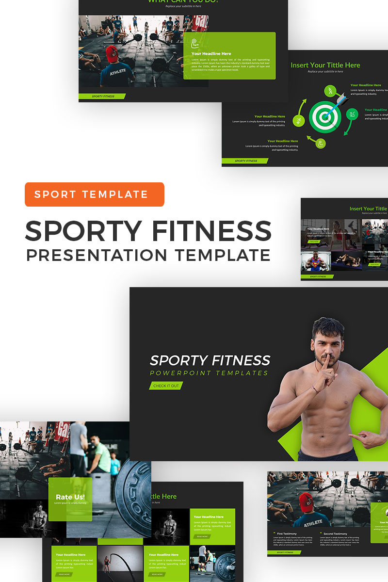 Szablon PowerPoint Sporty Fitness #69931 - zrzut ekranu