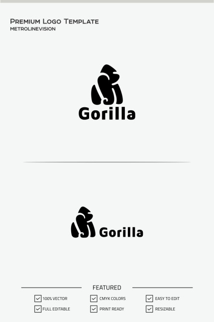 Template #70081 Gorilla Gorillas Webdesign Template - Logo template Preview