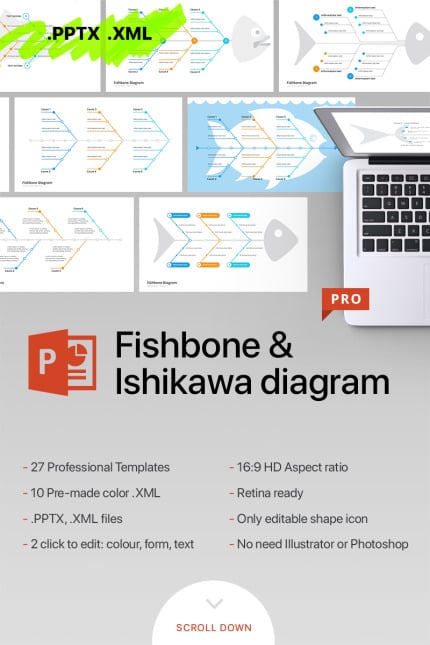 Template #70097 Fishbone Diagram Webdesign Template - Logo template Preview