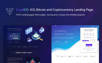 CryptICO - Bitcoin, ICO and Cryptocurrency Landing Page PSD Template