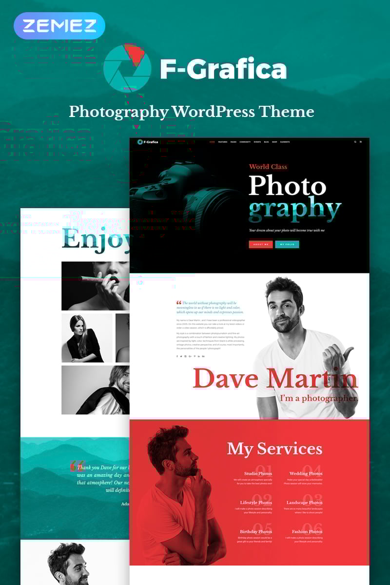 F-Grafica - Photography Elementor WordPress Theme