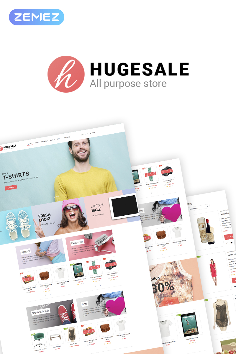Hugesale - Multipurpose Store Elementor №70085 - скриншот