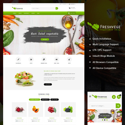 PrestaShop шаблон "Freshvege - 1.7" #70000