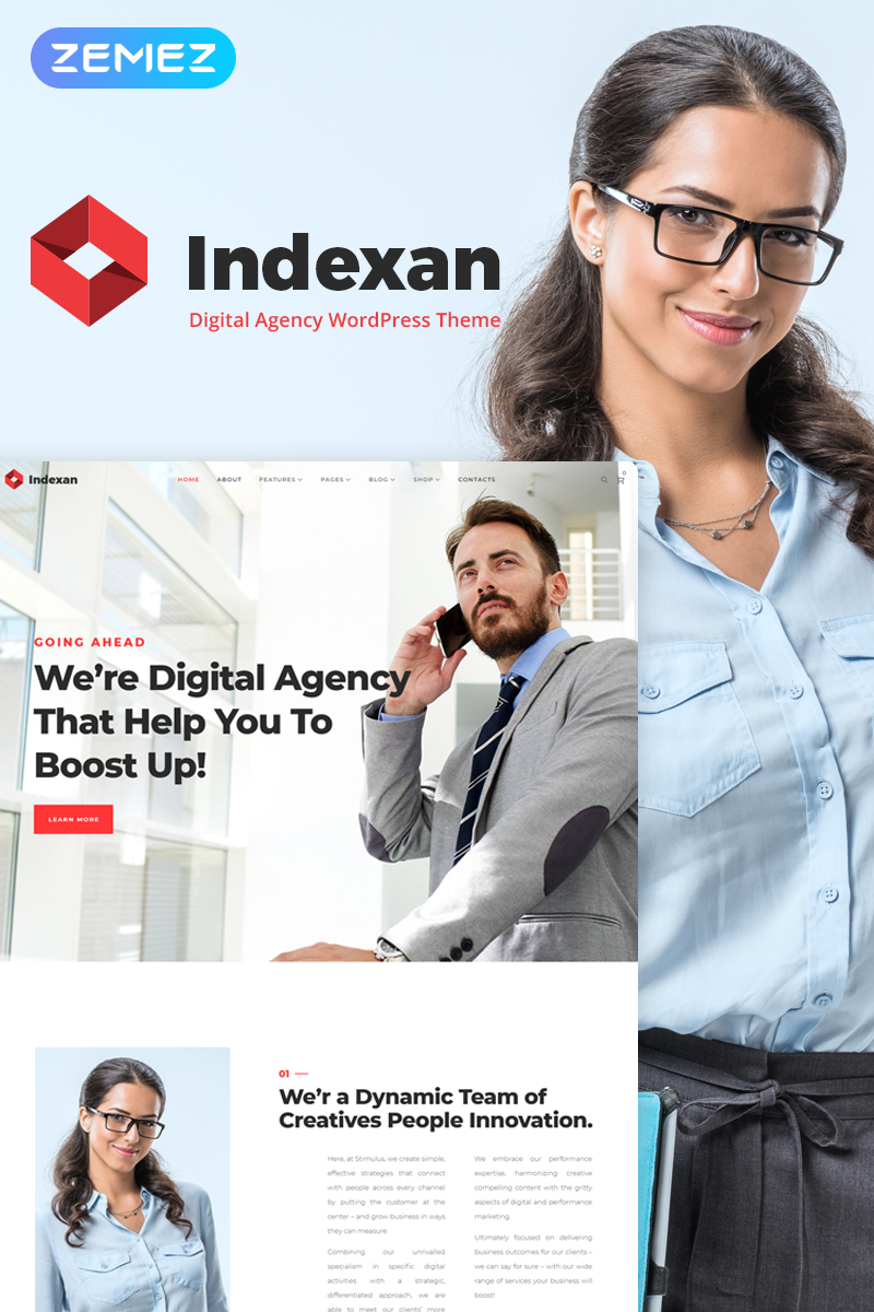 Responsive Indexan - Digital Agency Elementor Wordpress #70042 - Ekran resmi