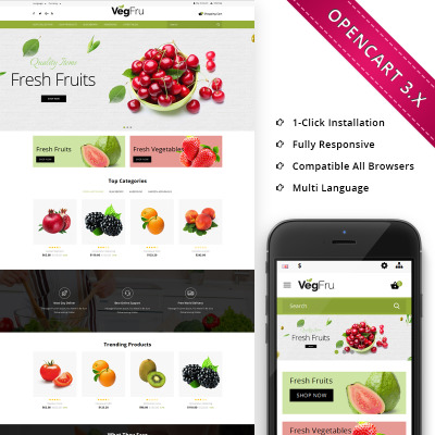"Vegfru Organic Store" thème OpenCart adaptatif #70011