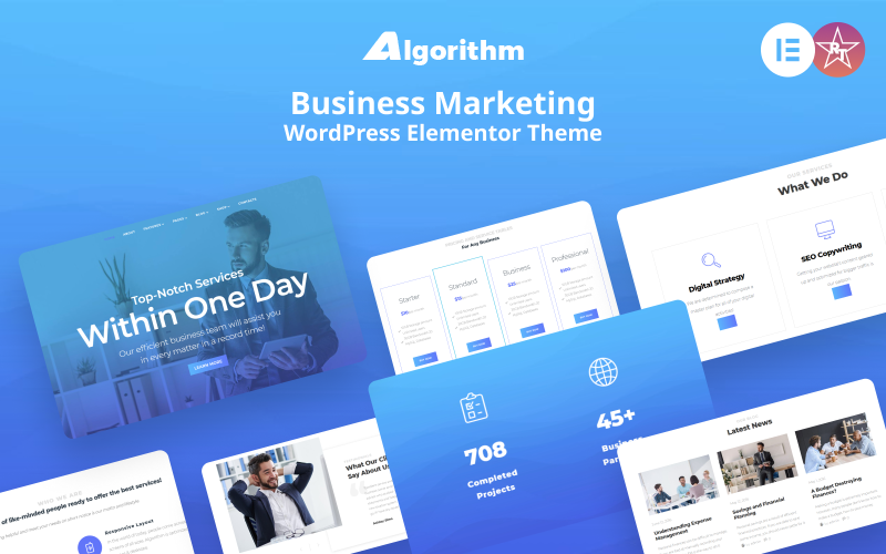 Algorithm - Business Marketing WordPress Elementor Theme WordPress Theme