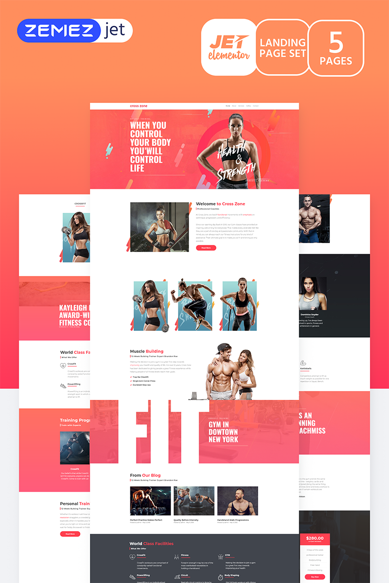 "Champio - Crossfit Studio Jet" modèle Elementor #70182 - screenshot