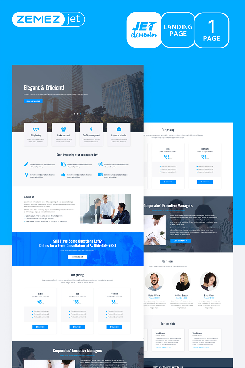 "Granbiz - Business - Jet Elementor Kit" Elementor Template №70114