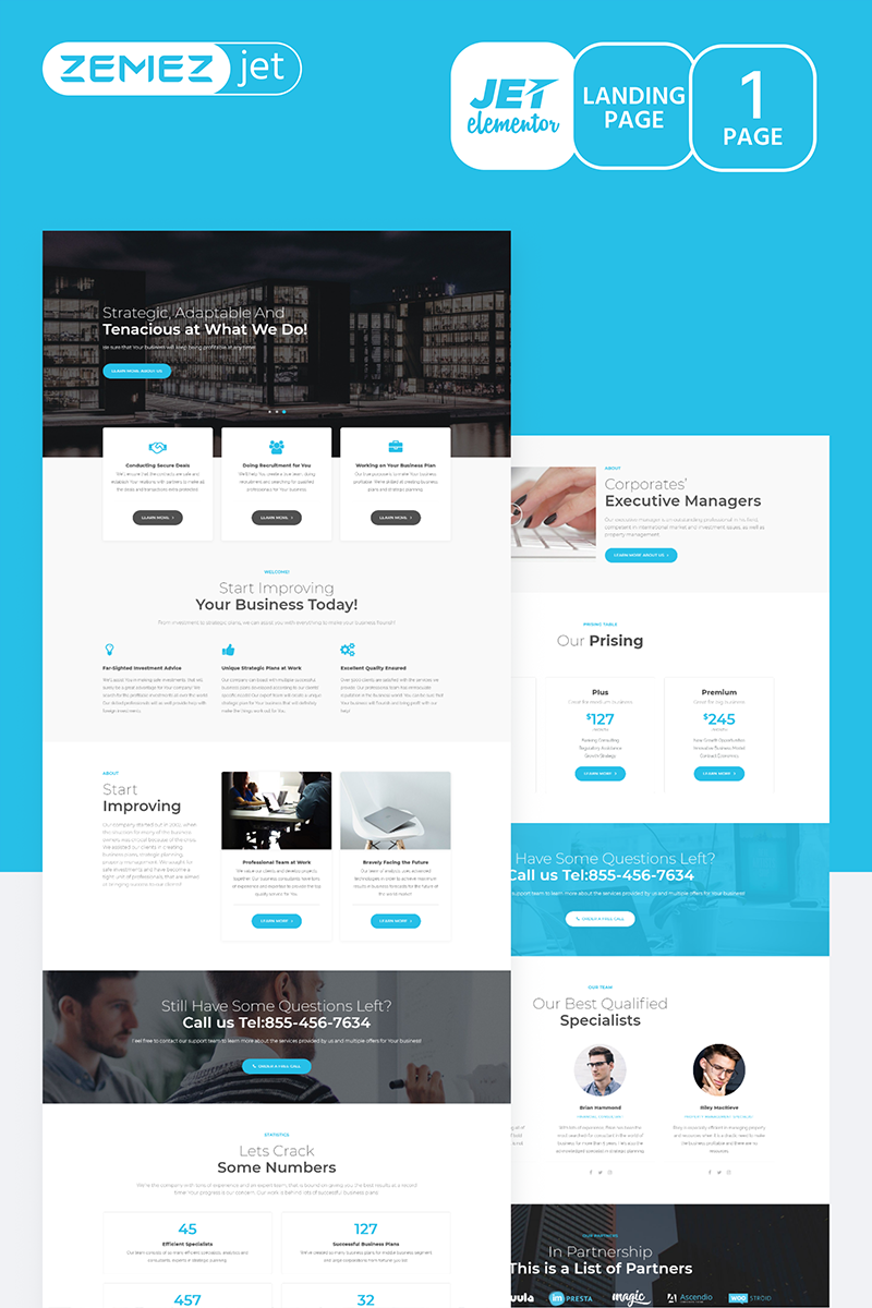 "Holdbis - Corporate Jet" Elementor Template №70142