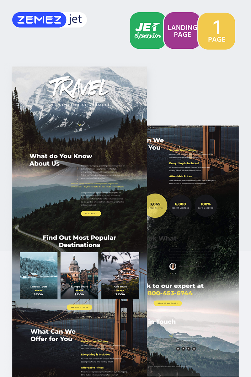 Travel Agency Jet Elementor Template 70150
