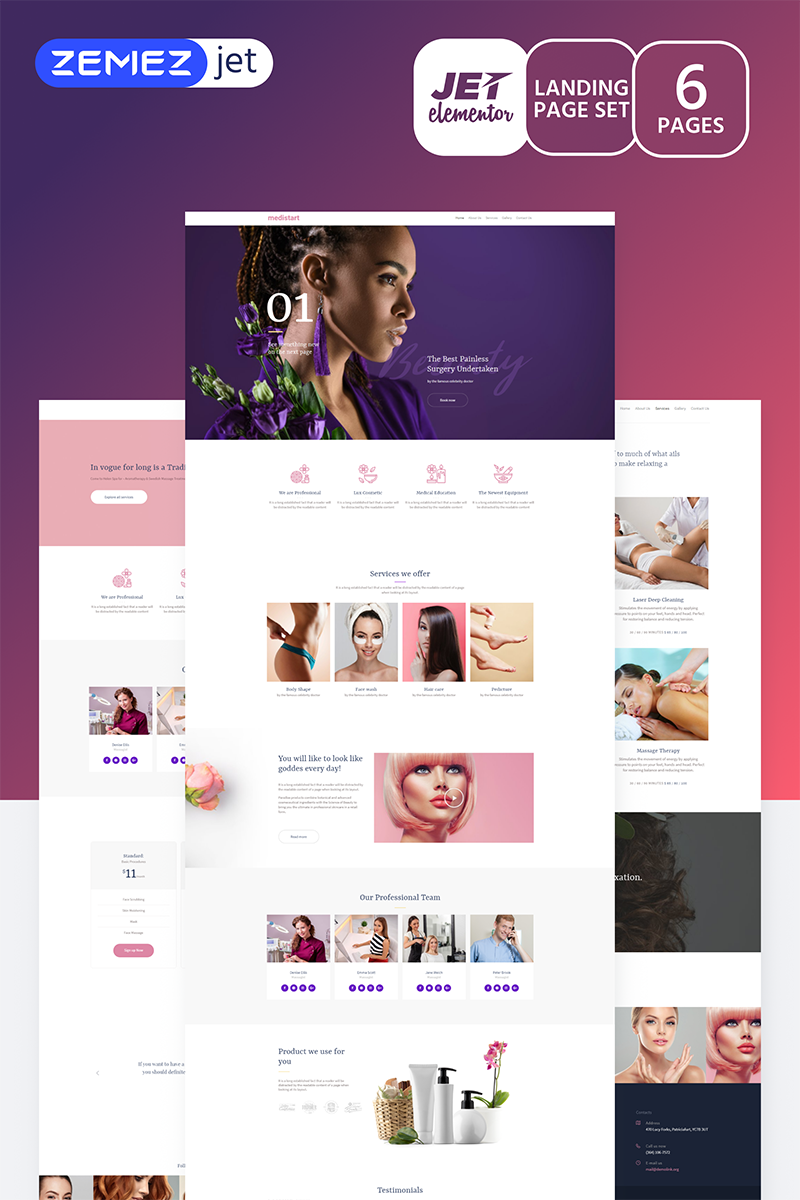 Vallees - Spa Salon Jet Template de Elementor №70186 - captura de tela