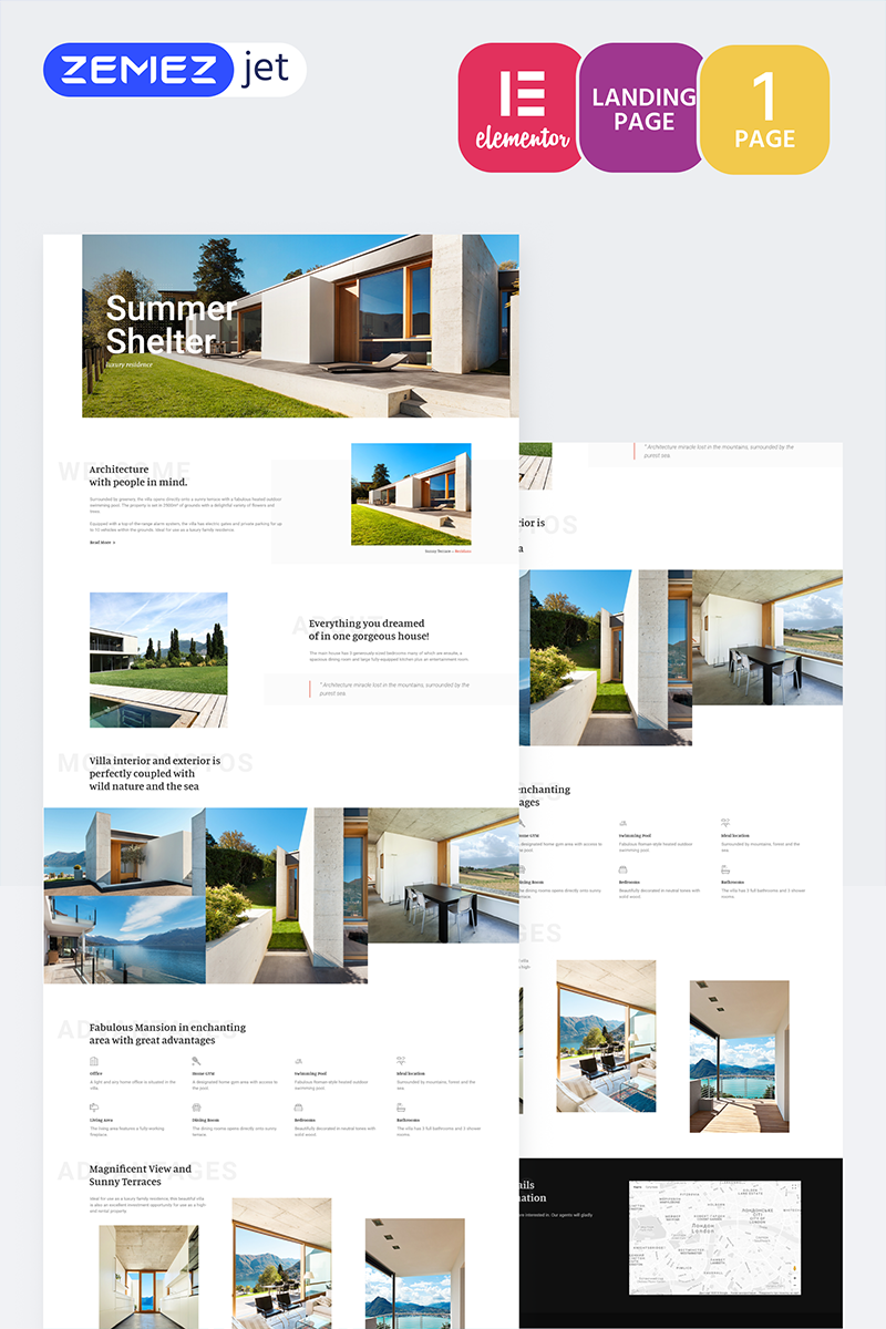 Cottager - Luxury Real Estate Template de Elementor №70204 - captura de tela