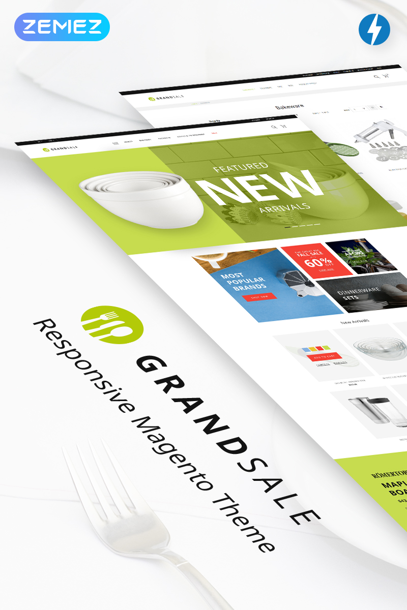 "GrandSale - Kitchen Supplies" thème Magento adaptatif #70291 - screenshot