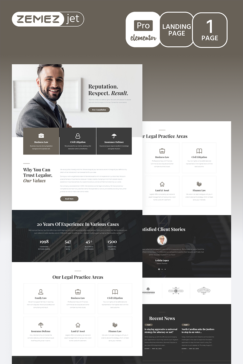 Juristos - Lawyer Pro Elementor Template - screenshot