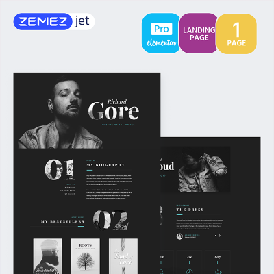 Novelistic - Elementor PRO šablona pro portfolio spisovatele #70278