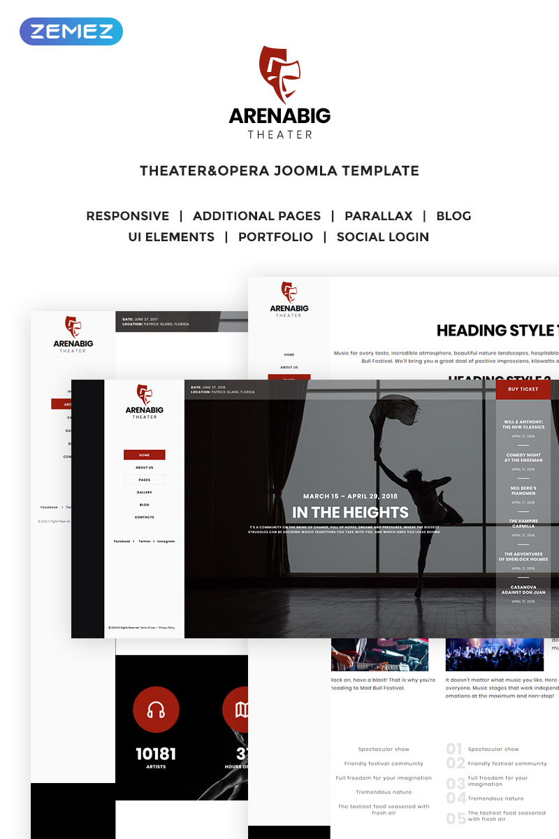 Responsive Arenabig Theater - Theater & Opera Joomla #70284